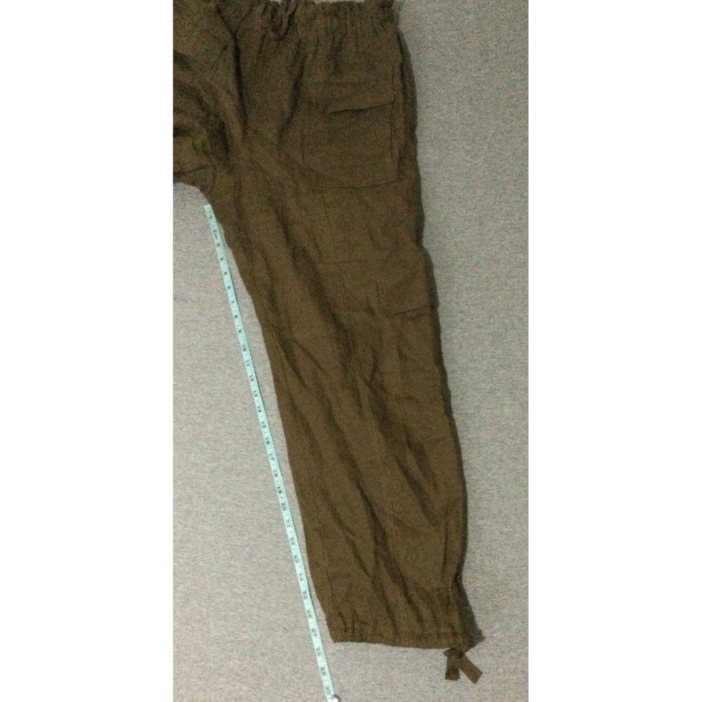 Magaschoni deep olive women SZ Large 100% Linen pants - Picture 14 of 15